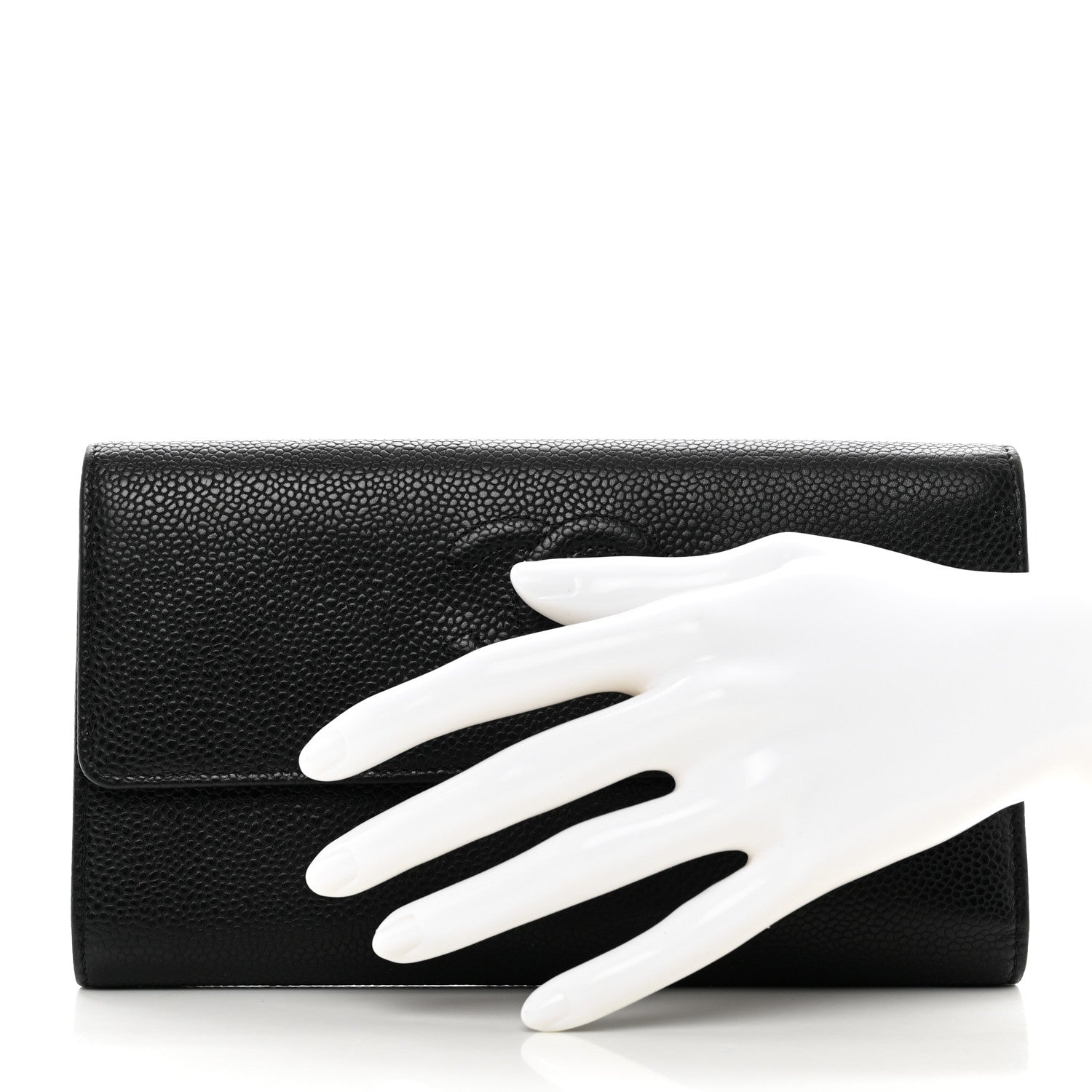 Chanel Caviar Timeless CC Large Gusset Flap Wallet Black 2 of 12