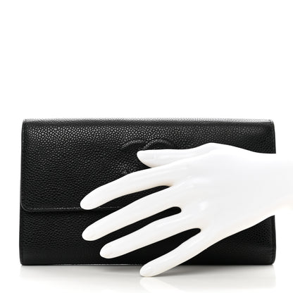 Chanel Caviar Timeless CC Large Gusset Flap Wallet Black 2 of 12