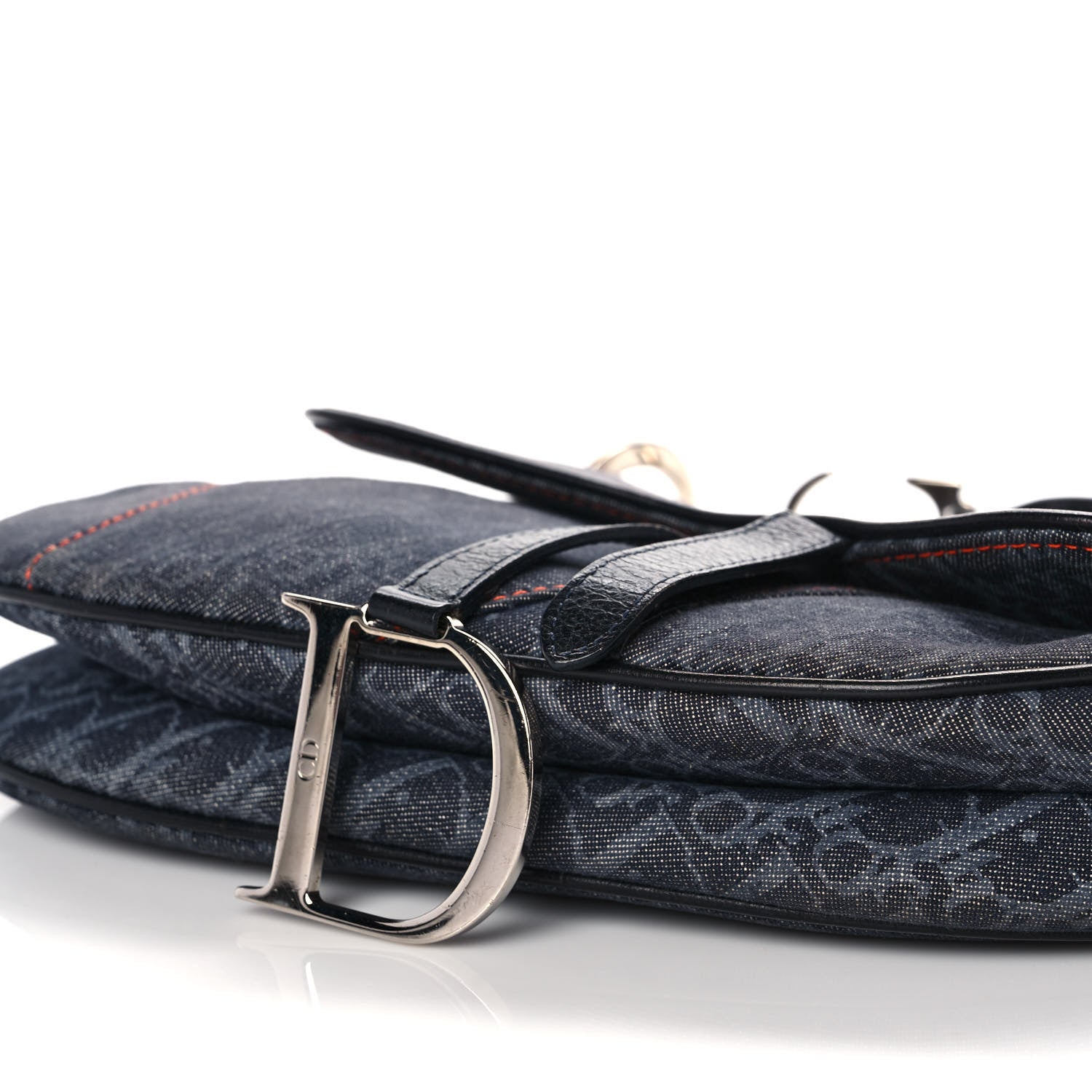 Christian Dior Denim Monogram Flight Saddle Bag 10 of 13