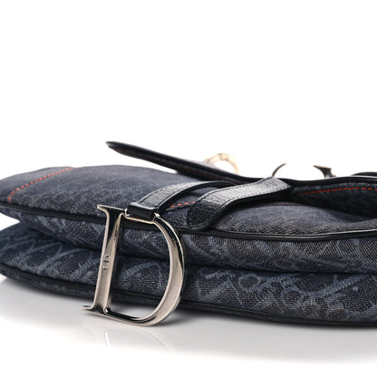 Christian Dior Denim Monogram Flight Saddle Bag 10 of 13