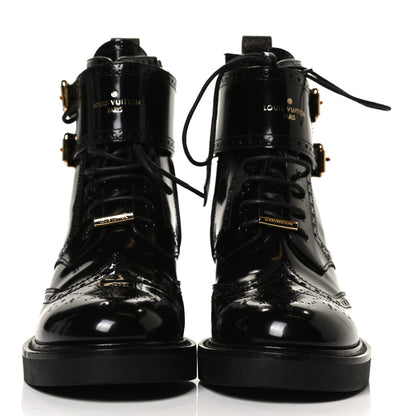 Louis Vuitton Glazed Calfskin Midtown Ankle Boots 36 Black 2 of 9
