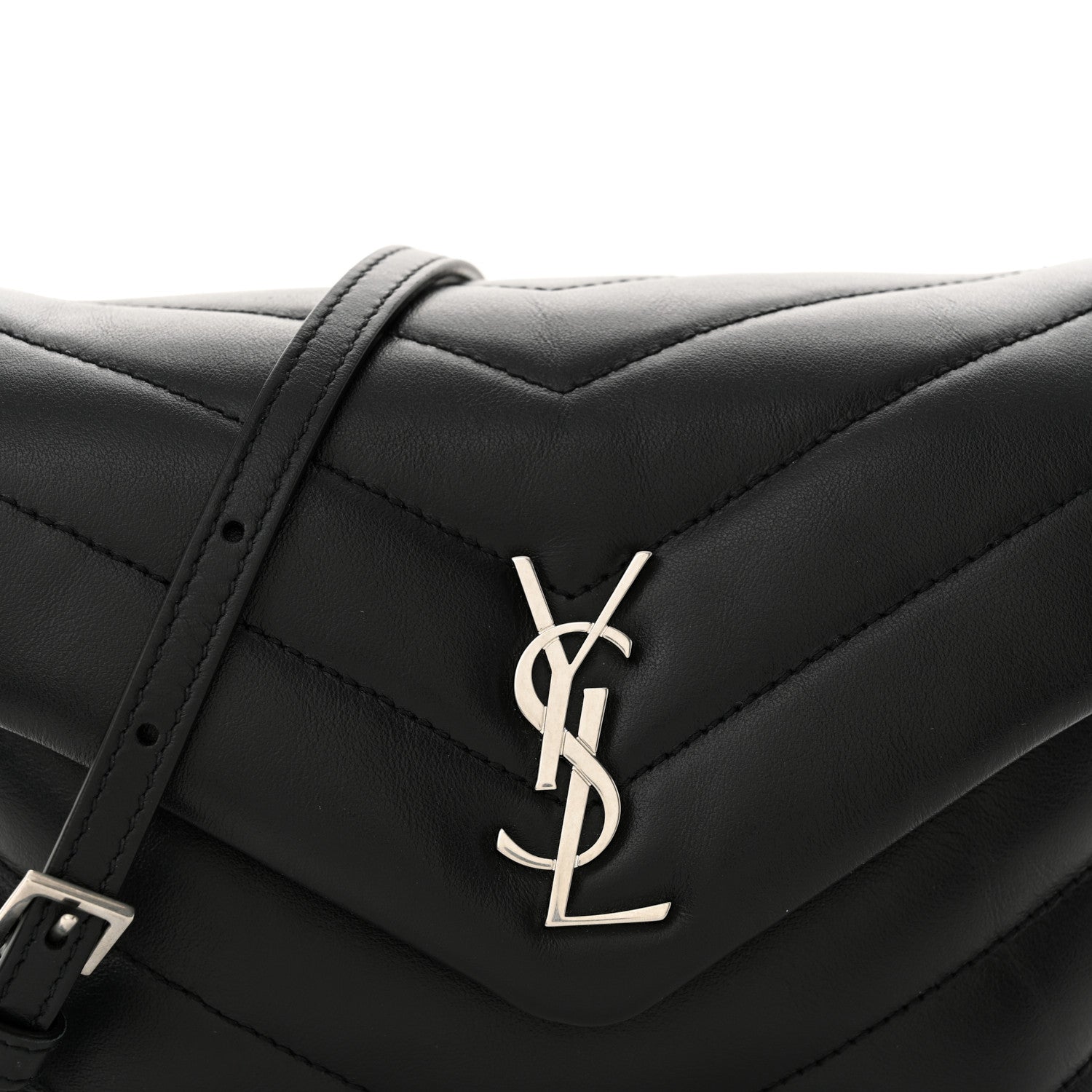 Saint Laurent Calfskin Y Quilted Monogram Toy Loulou Crossbody Bag Black 8 of 10