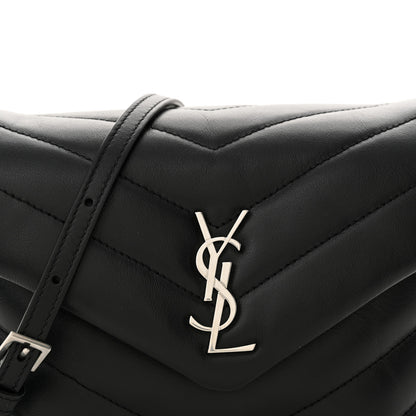 Saint Laurent Calfskin Y Quilted Monogram Toy Loulou Crossbody Bag Black 8 of 10