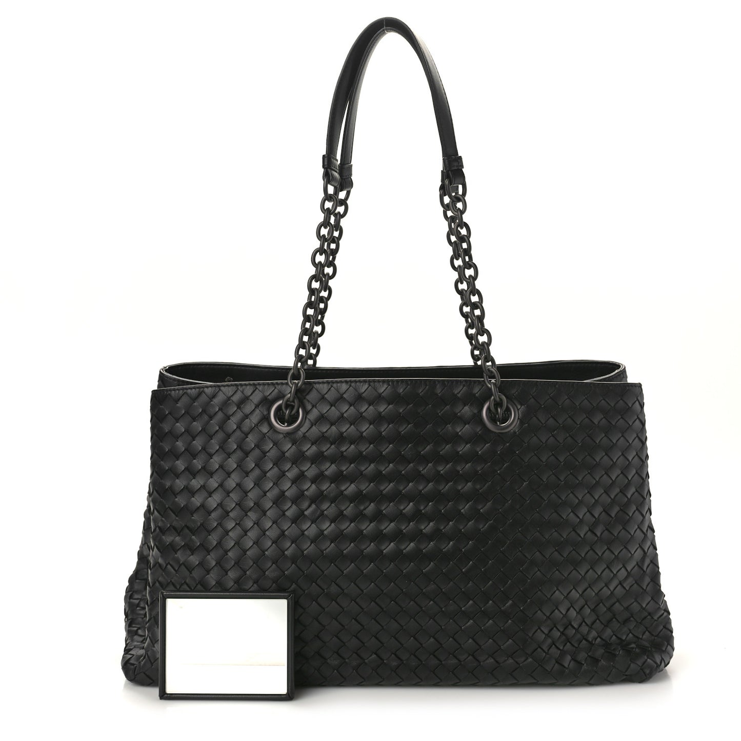 Nappa Intrecciato Classic Chain Strap Tote Black