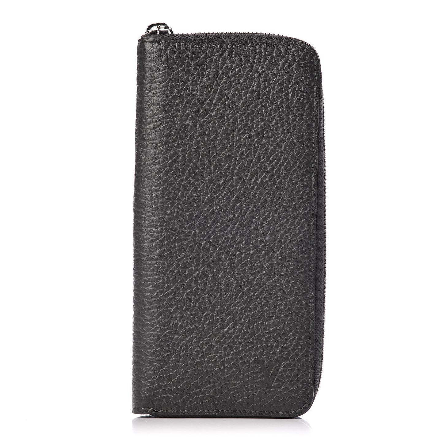 Taurillon Vertical Zippy Wallet Charcoal
