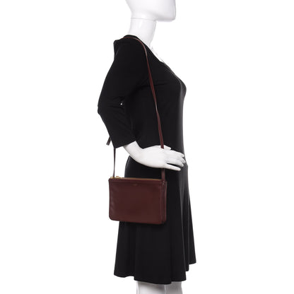 Celine Smooth Lambskin Small Trio Crossbody Bag Burgundy 2 of 10