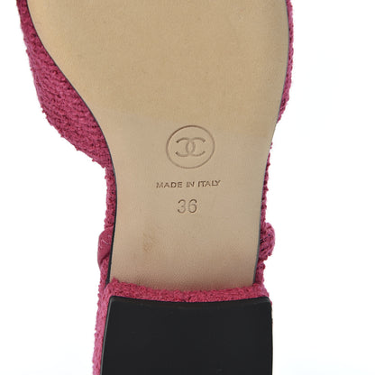 Chanel Tweed Cap Toe CC Slingback Flat 36 Pink 8 of 9