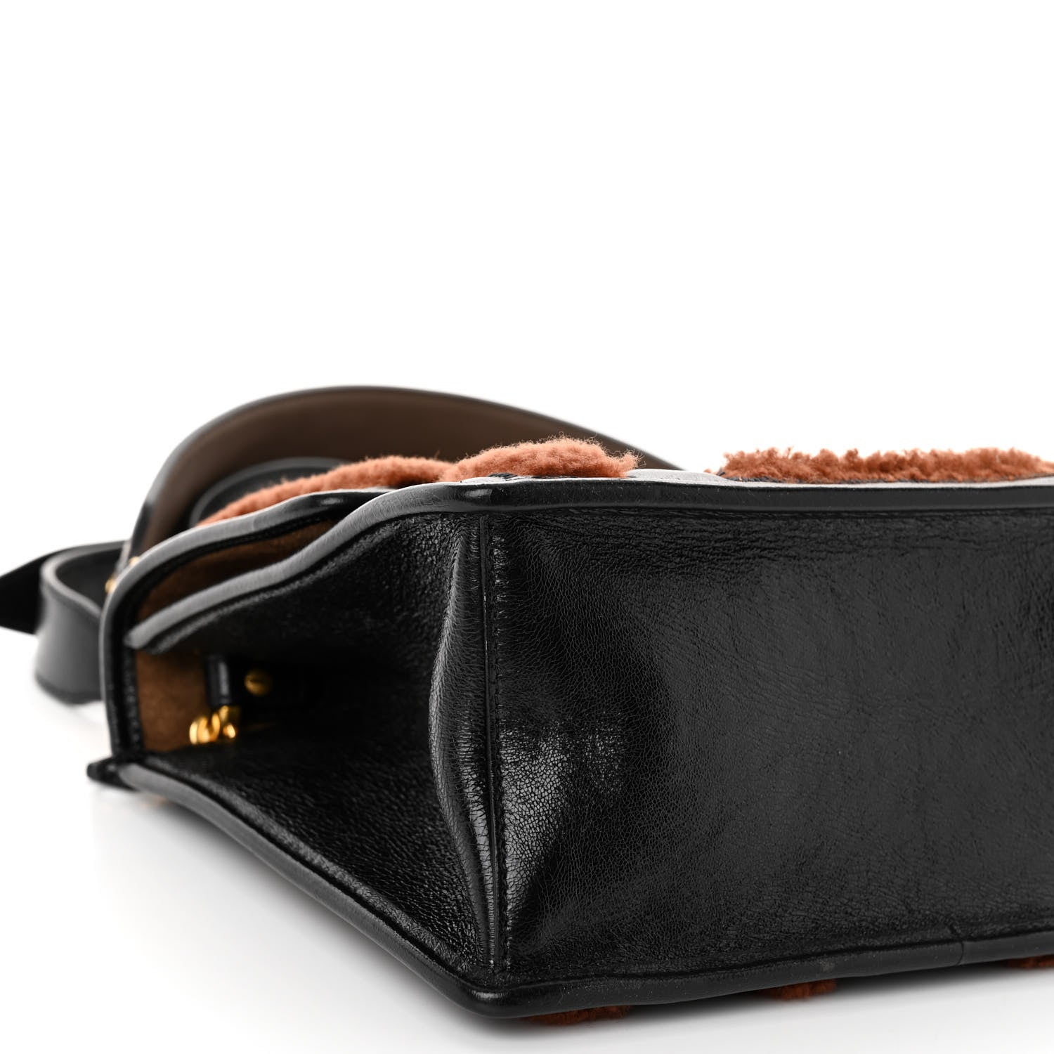 Fendi Agnello Old Shine Shearling F is Fendi Embossed Kan U Shoulder Bag Black Foresta 8 of 9