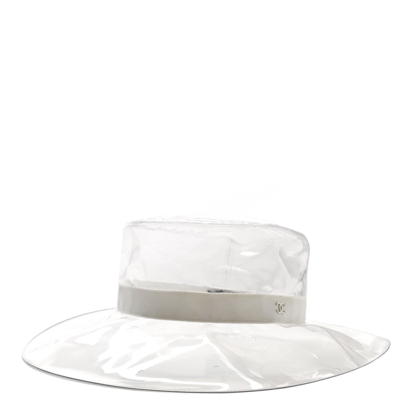 PVC Vinyl CC Cloche Hat S Transparent White