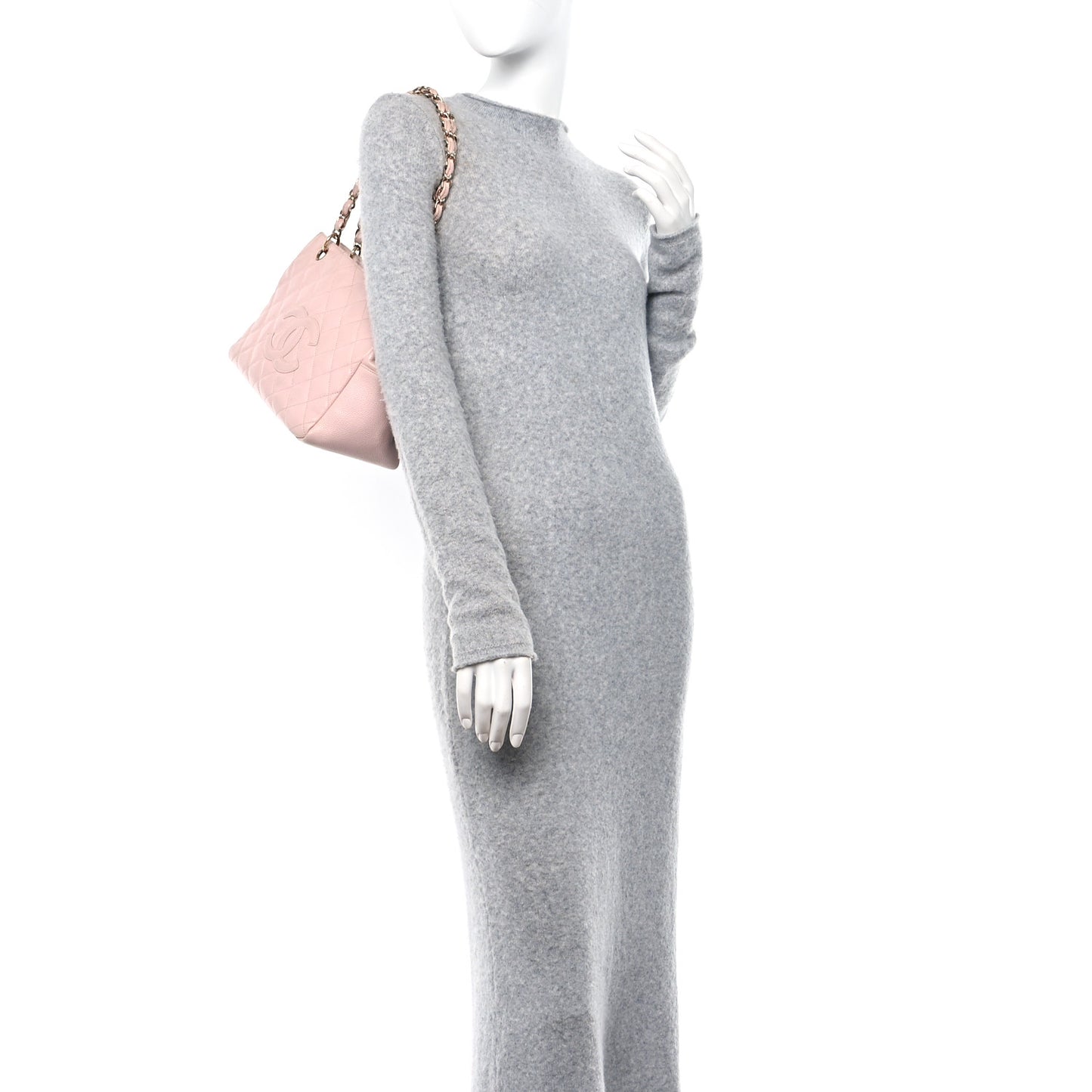 Caviar Quilted Petit Timeless Shopping Tote PTT Light Pink