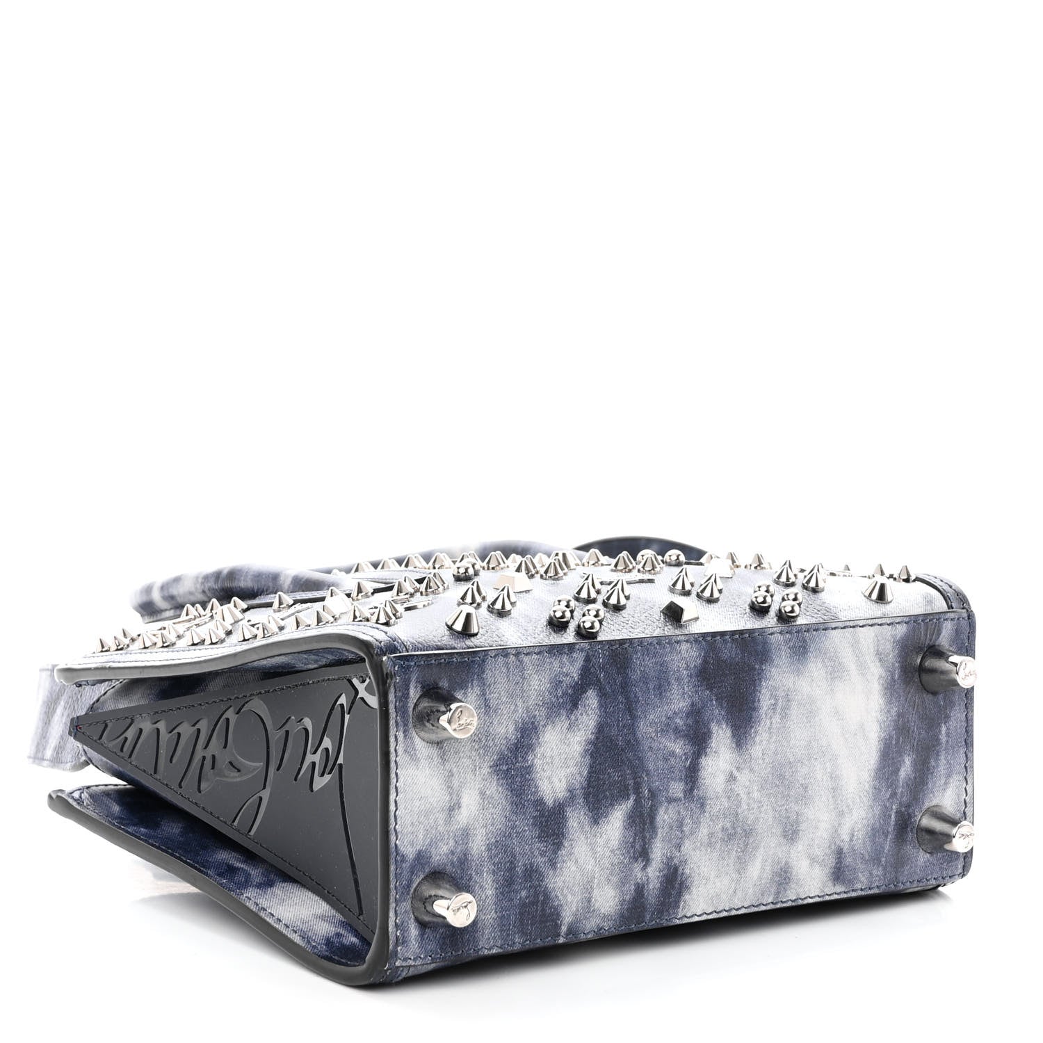 Christian Louboutin Metallic Calfskin Tie Dye Spikes Loubinthesky Mini Paloma Multicolor Silver 4 of 9