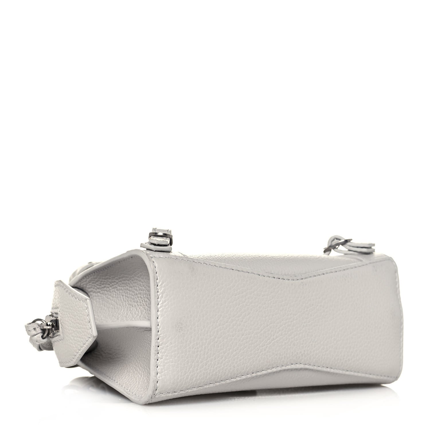 Balenciaga Grained Calfskin Neo Classic Silver Hardware Nano City Crossbody Chalky White 4 of 12