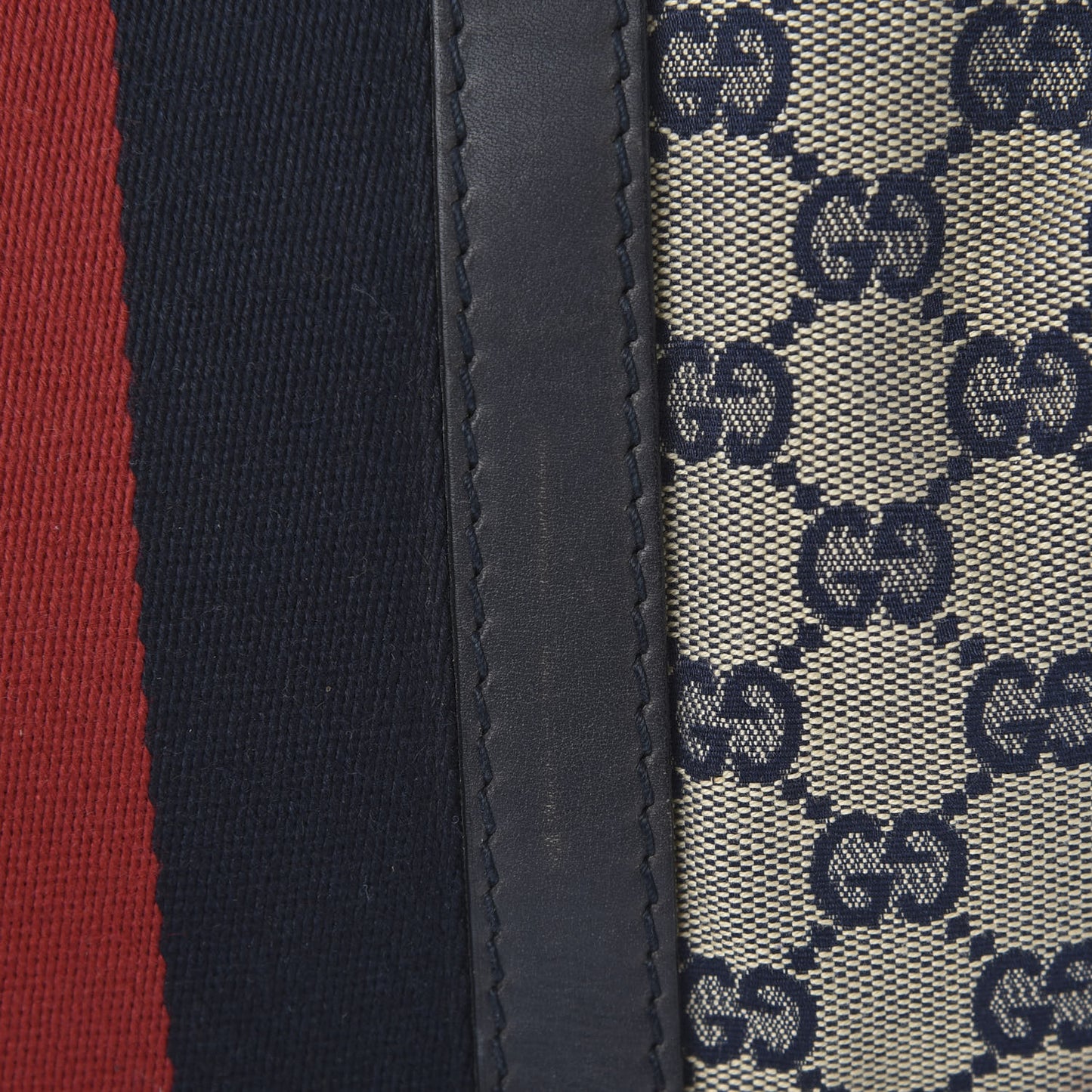 Monogram Selleria Calfskin Vintage Web Medium Boston Beige Blue