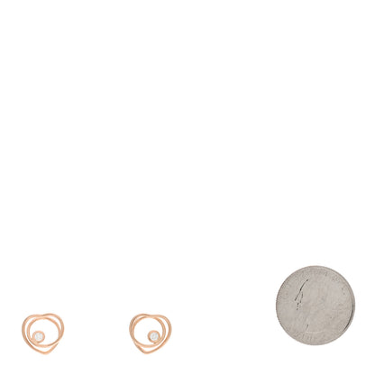 Hermes 18K Rose Gold Diamond TPM Vertige Coeur Earrings 2 of 4