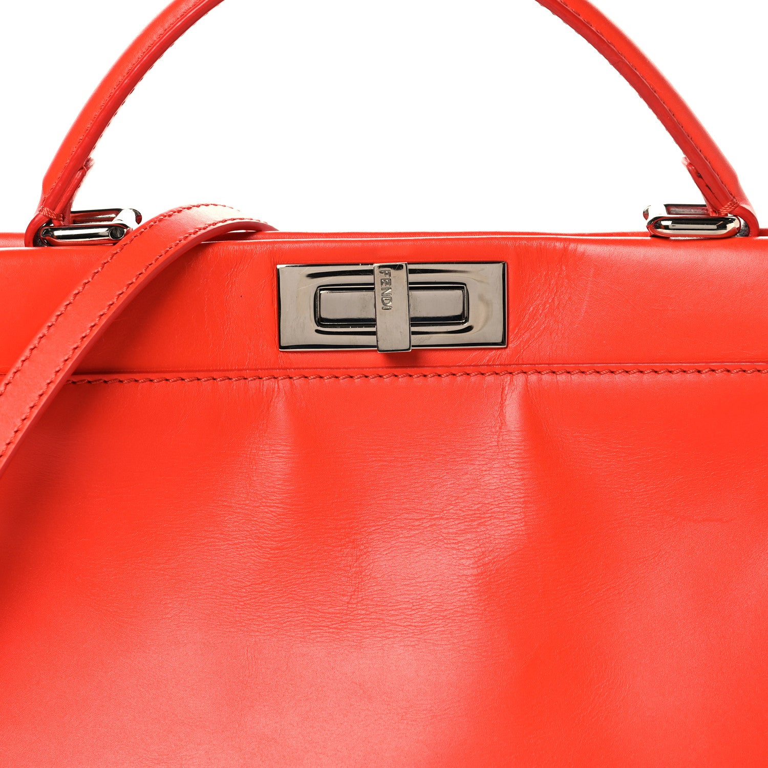 Fendi Vitello Morgan Snakeskin Crocodile Monster Eyes Medium Peekaboo Iconic Satchel Papavero Multicolor 8 of 16
