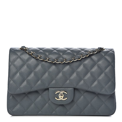 Chanel Caviar Quilted Jumbo Double Flap Dark Grey 1 of 11