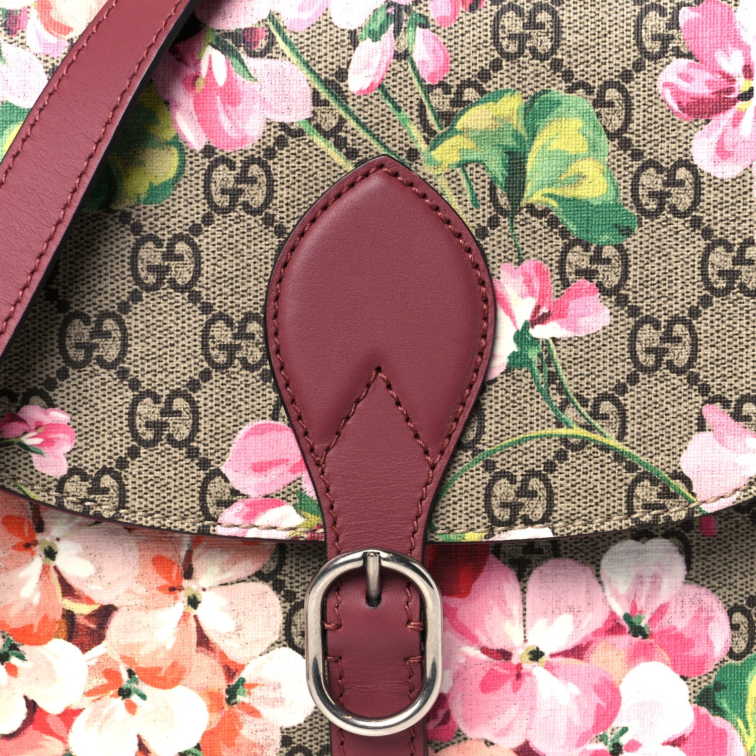 Gucci GG Supreme Monogram Blooms Small Messenger Shoulder Bag Beige Multicolor Dry Rose 9 of 11