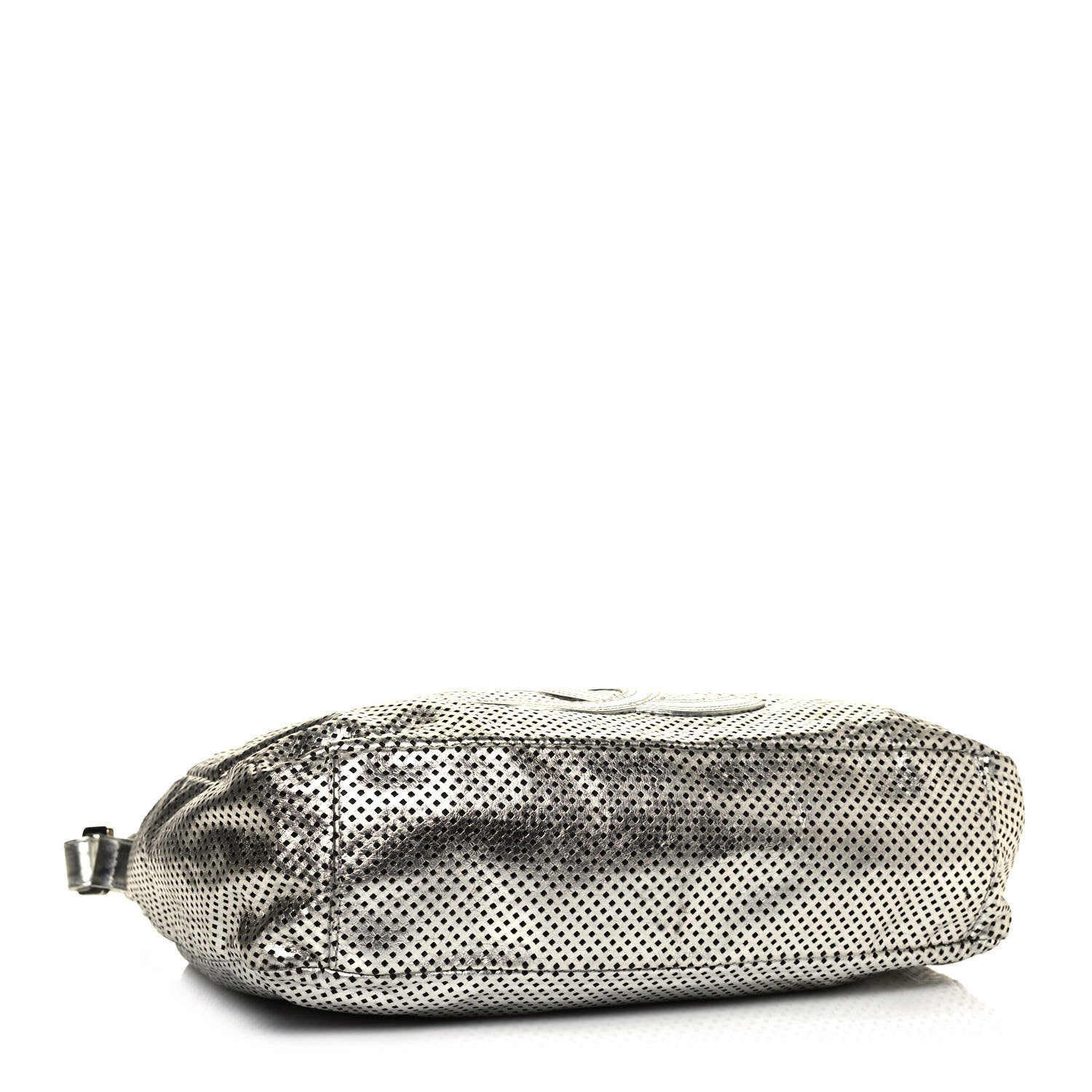 Chanel Metallic Glazed Calfskin Perforated Medium Rodeo Drive Tote Silver 4 of 14