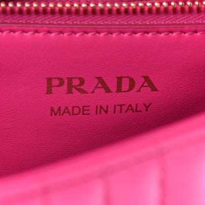 Prada Soft Calfskin Impunture Diagramme Medium Chain Flap Shoulder Bag Magenta 6 of 8