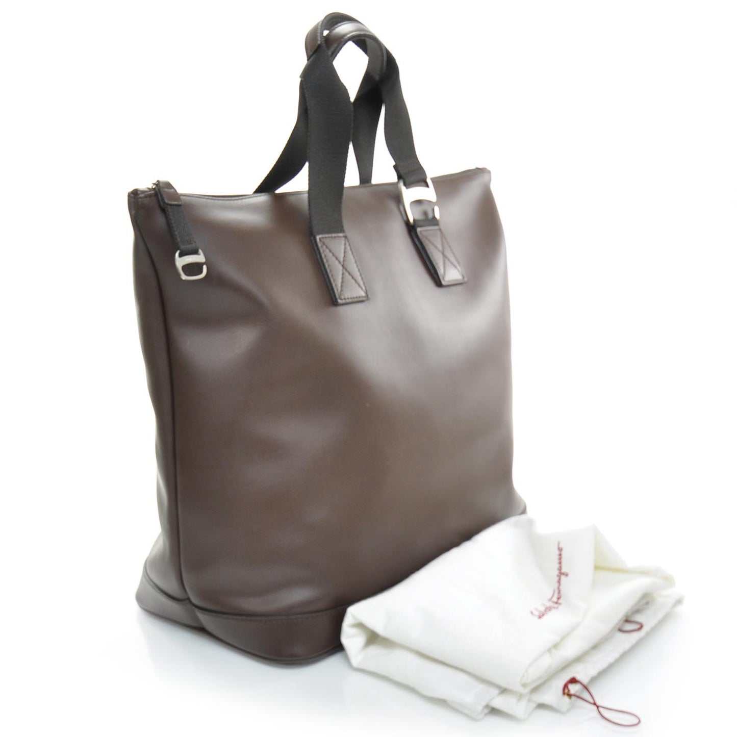 SALVATOREFERRAGAMOHickoryCalfskinToteCaffe