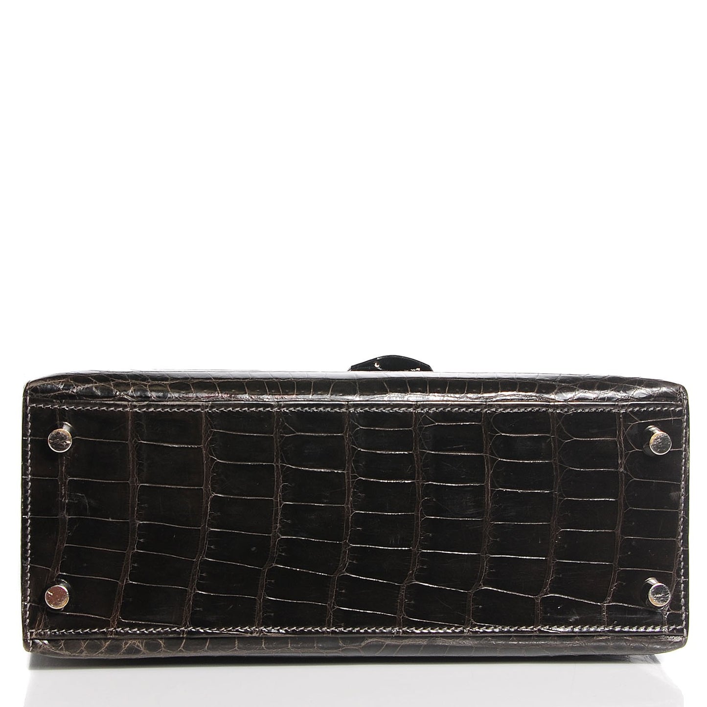 Shiny Niloticus Crocodile Kelly Sellier 25 Graphite