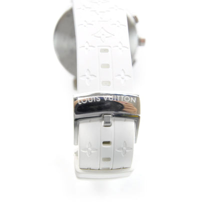 Louis Vuitton Stainless Steel Rubber Mother of Pearl 28mm Tambour Lovely Cup Quartz Watch 6 of 7