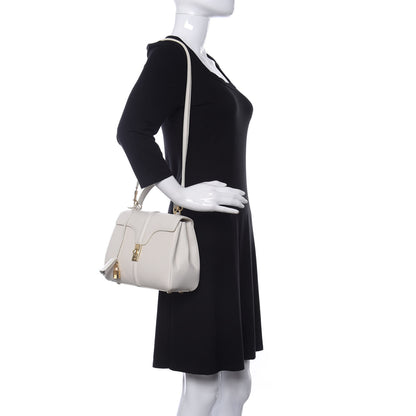 Celine Grained Calfskin Small 16 Top Handle Bag White 2 of 13