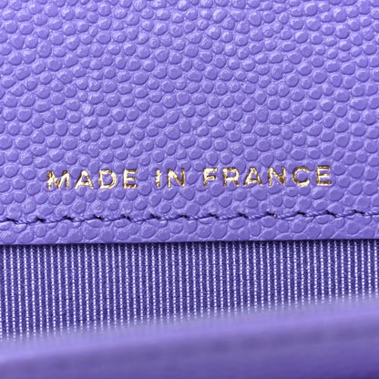 Chanel Caviar Quilted Flap Card Holder Wallet Purple 7 of 8