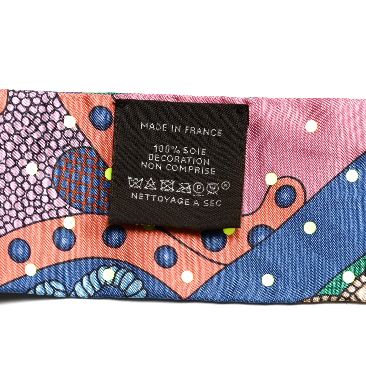 Hermes Silk Selle de Dignitaire Plumetis Twilly Rose Saumon Vert 4 of 4