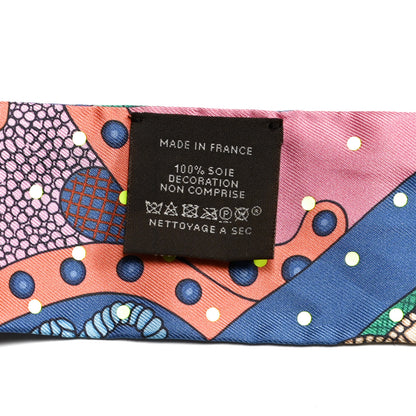 Hermes Silk Selle de Dignitaire Plumetis Twilly Rose Saumon Vert 4 of 4