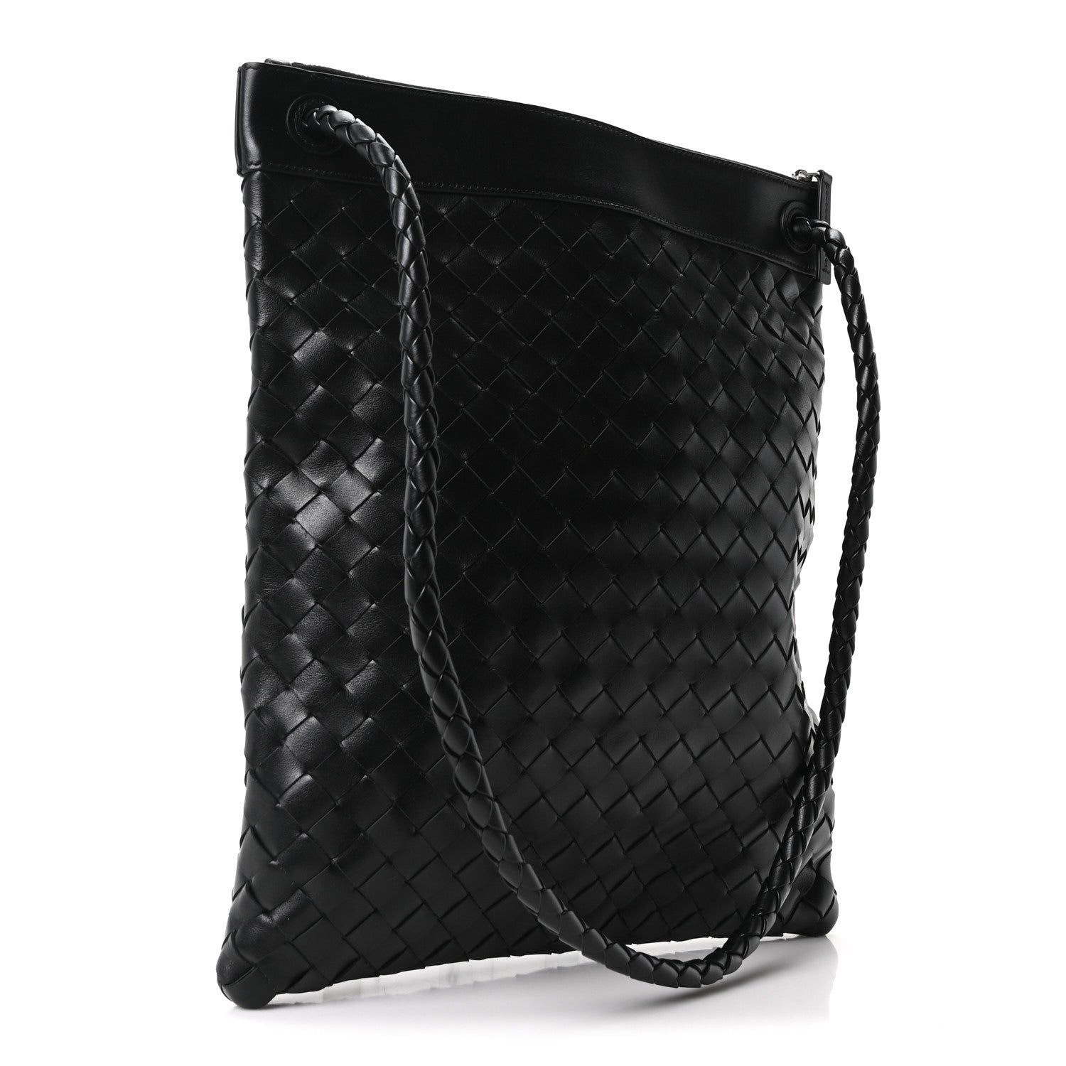 Bottega Veneta Nappa Intrecciato Andiamo Flat Messenger Black 2 of 9