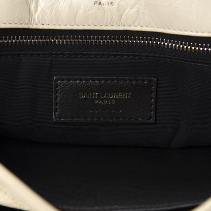 Saint Laurent Crinkled Calfskin Matelasse Monogram Medium Niki Chain Satchel Ivory 11 of 17