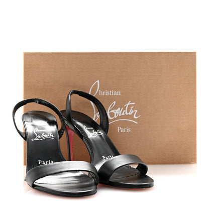 Christian Louboutin Calfskin O Marylin 85 Slingback Sandal Heels 36.5 Black 9 of 9