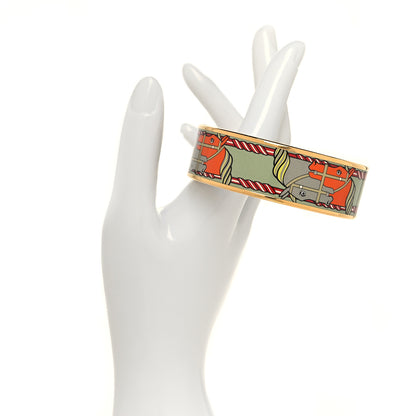 Hermes Enamel Printed Wide Quadrige Bracelet 70 2 of 5