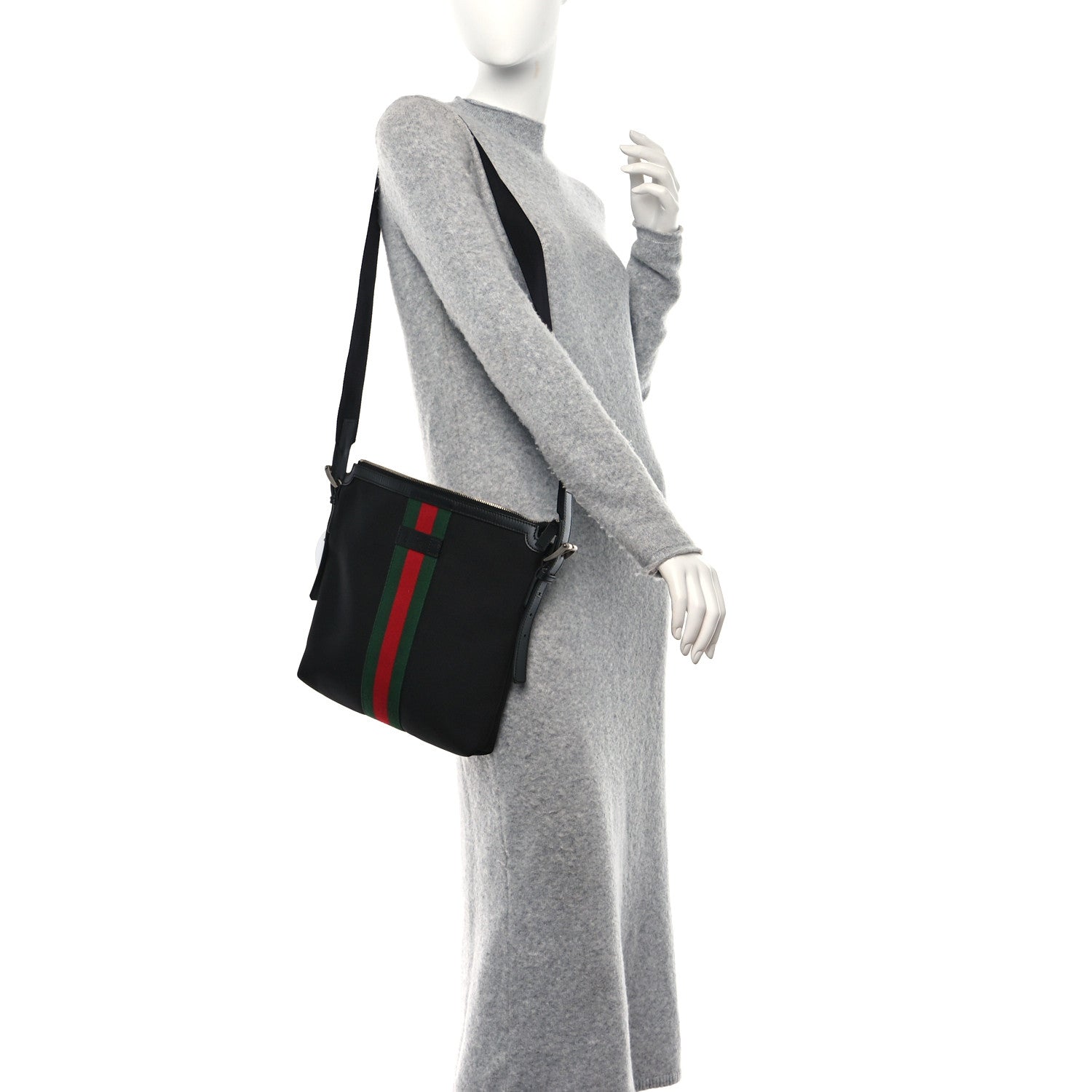 Gucci Techno Canvas Web Messenger Bag Black 2 of 9