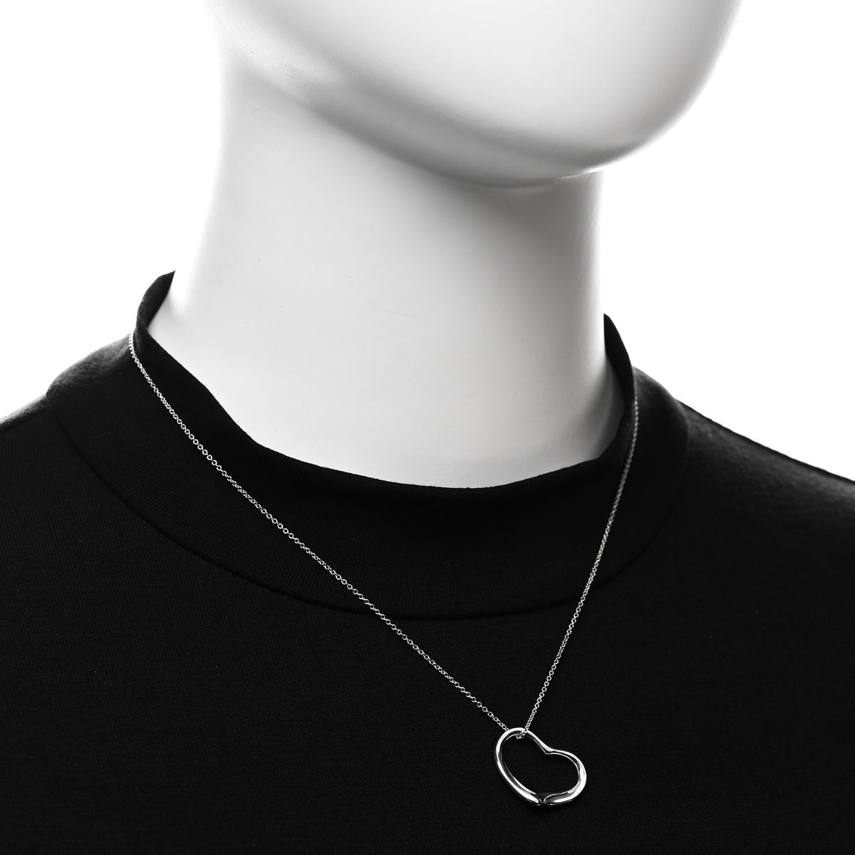 Sterling Silver 22mm Elsa Peretti Open Heart Pendant Necklace
