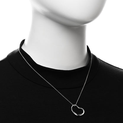 Tiffany Sterling Silver 22mm Elsa Peretti Open Heart Pendant Necklace 2 of 7