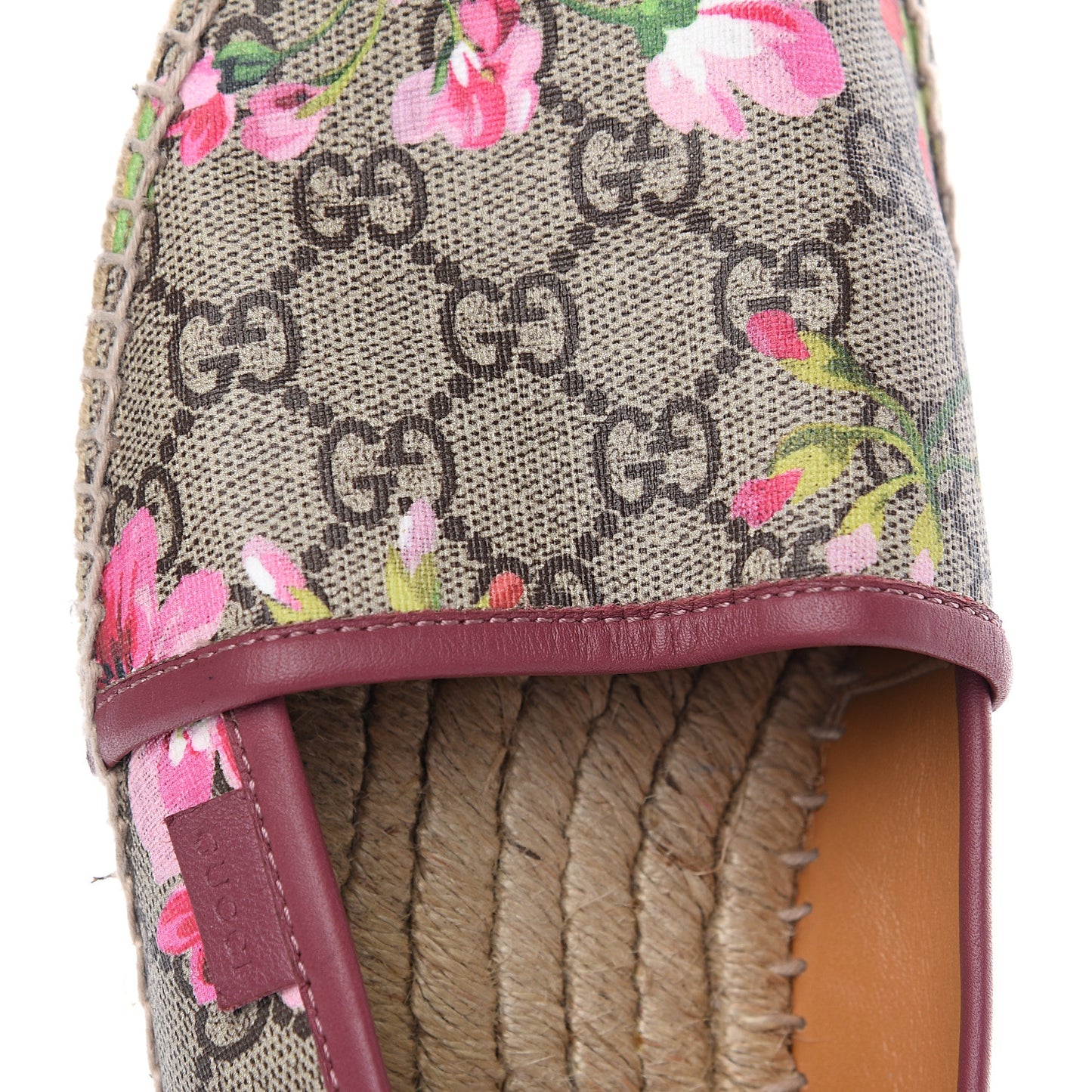 GG Supreme Monogram Blooms Espadrilles 39.5 Beige Multicolor Dry Rose