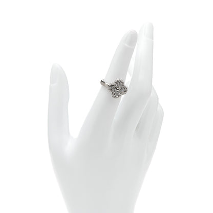 Van Cleef & Arpels 18K White Gold Diamond Vintage Alhambra Ring 51 5.75 2 of 4
