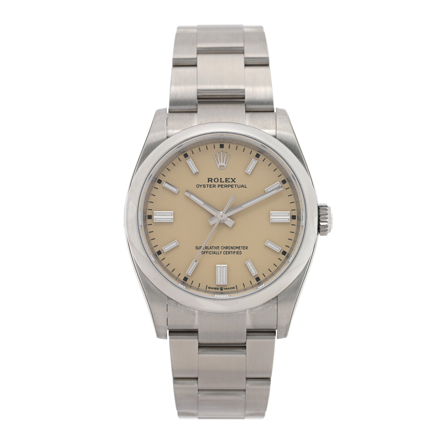 Rolex Stainless Steel 36mm Oyster Perpetual Watch Beige 126000 1 of 5