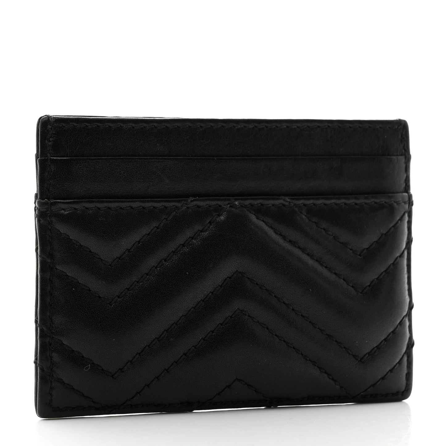 Calfskin Matelasse GG Marmont Card Holder Black
