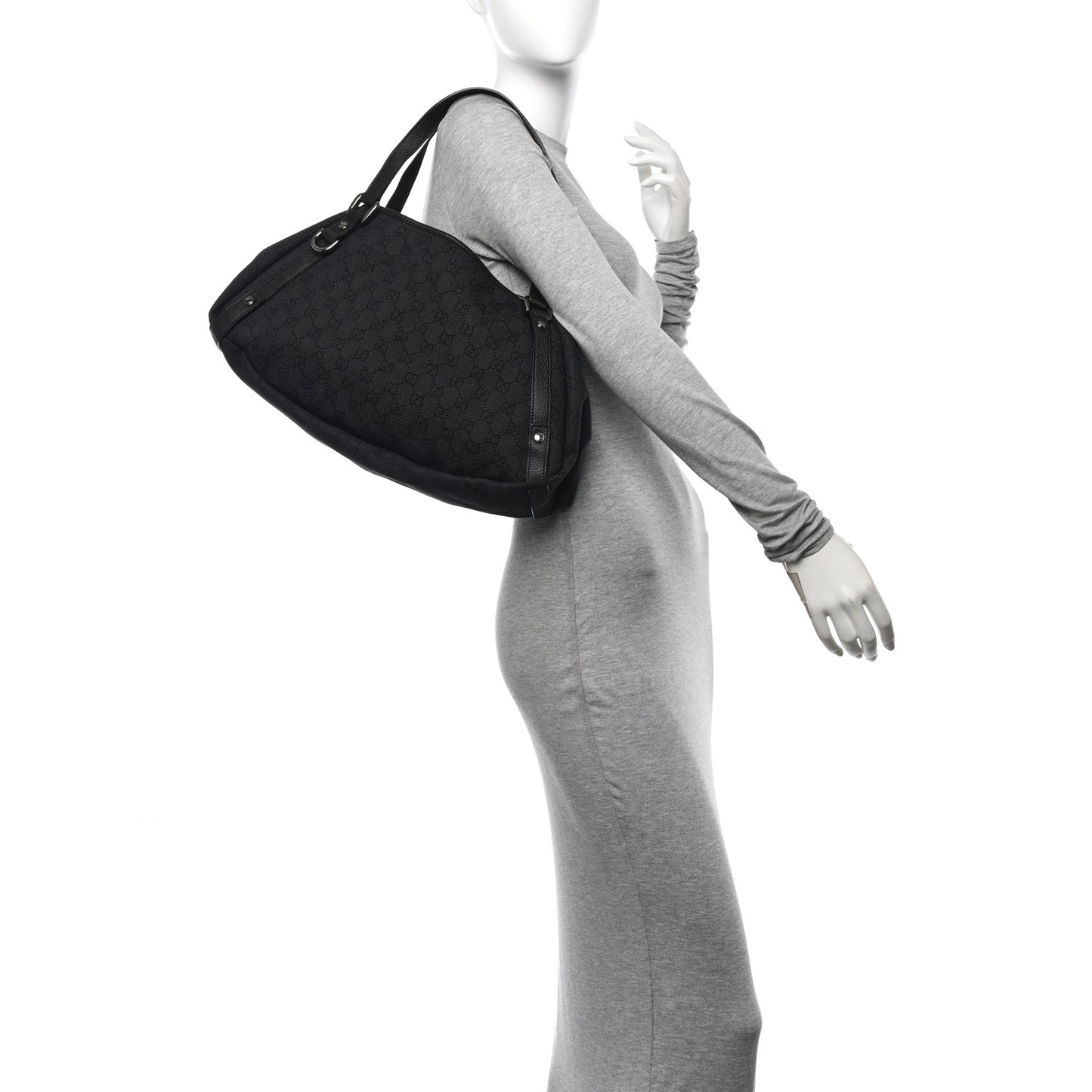 Monogram Medium Abbey Shoulder Bag Black