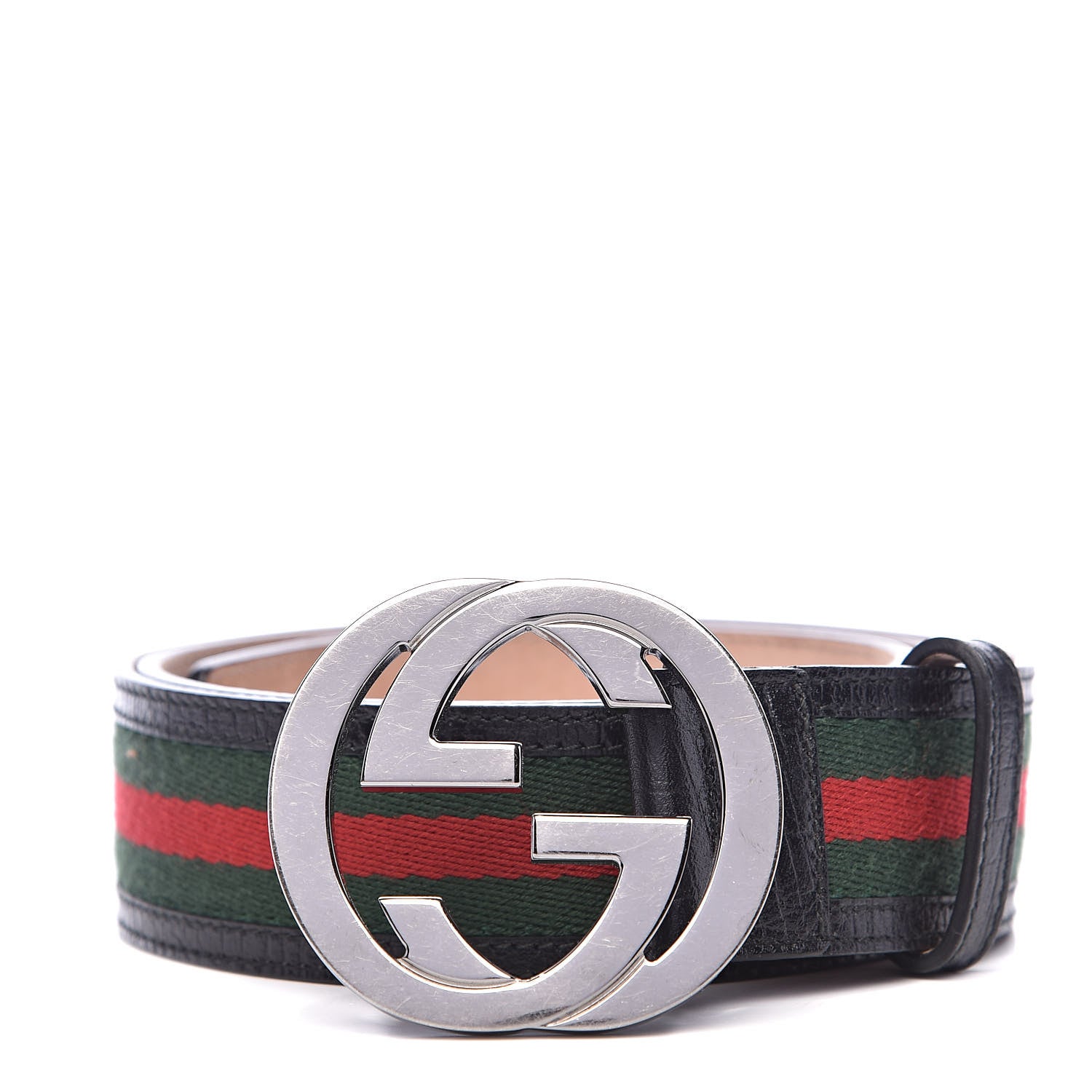Gucci Calfskin Web Interlocking G Belt 95 38 Black 1 of 6