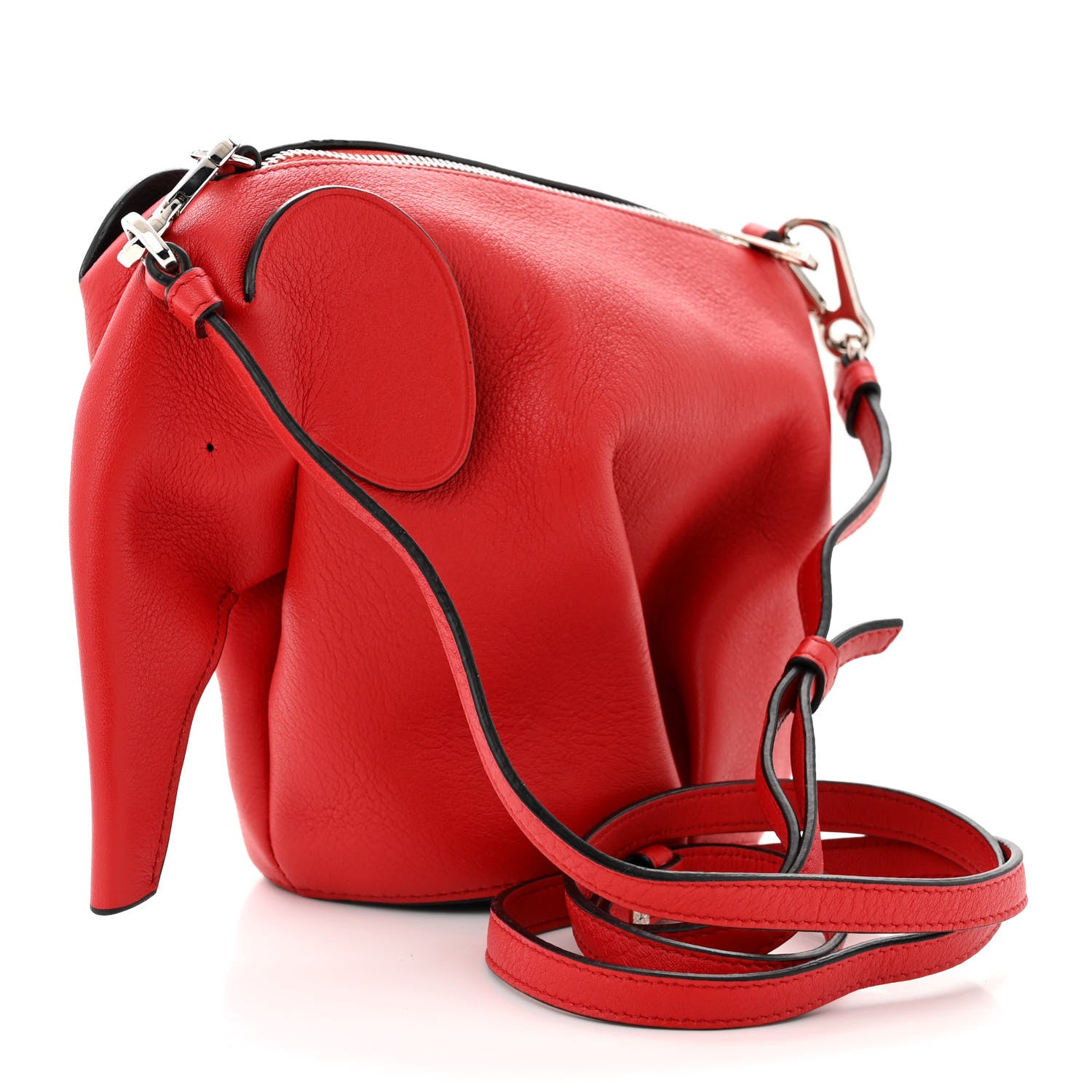 Loewe Calfskin Mini Elephant Crossbody Bag Scarlet Red 1556401