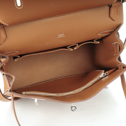 Hermes Taurillon Clemence Jypsiere 28 Gold 5 of 9