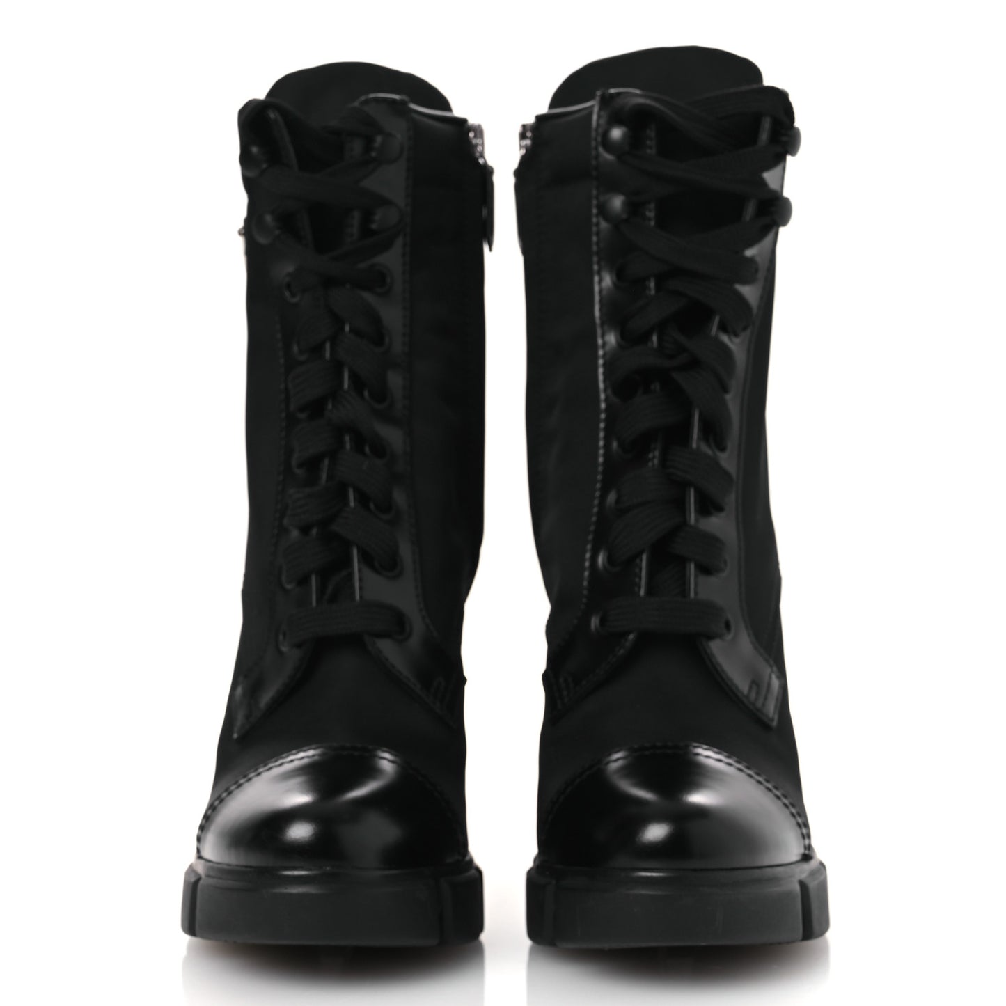 Spazzolato Re-Nylon Metal Triangle Logo 110mm Ankle Boots 36.5 Black