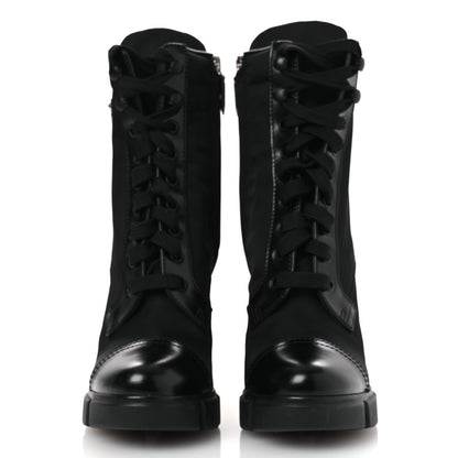 Prada Spazzolato Re-Nylon Metal Triangle Logo 110mm Ankle Boots 36.5 Black 6 of 12