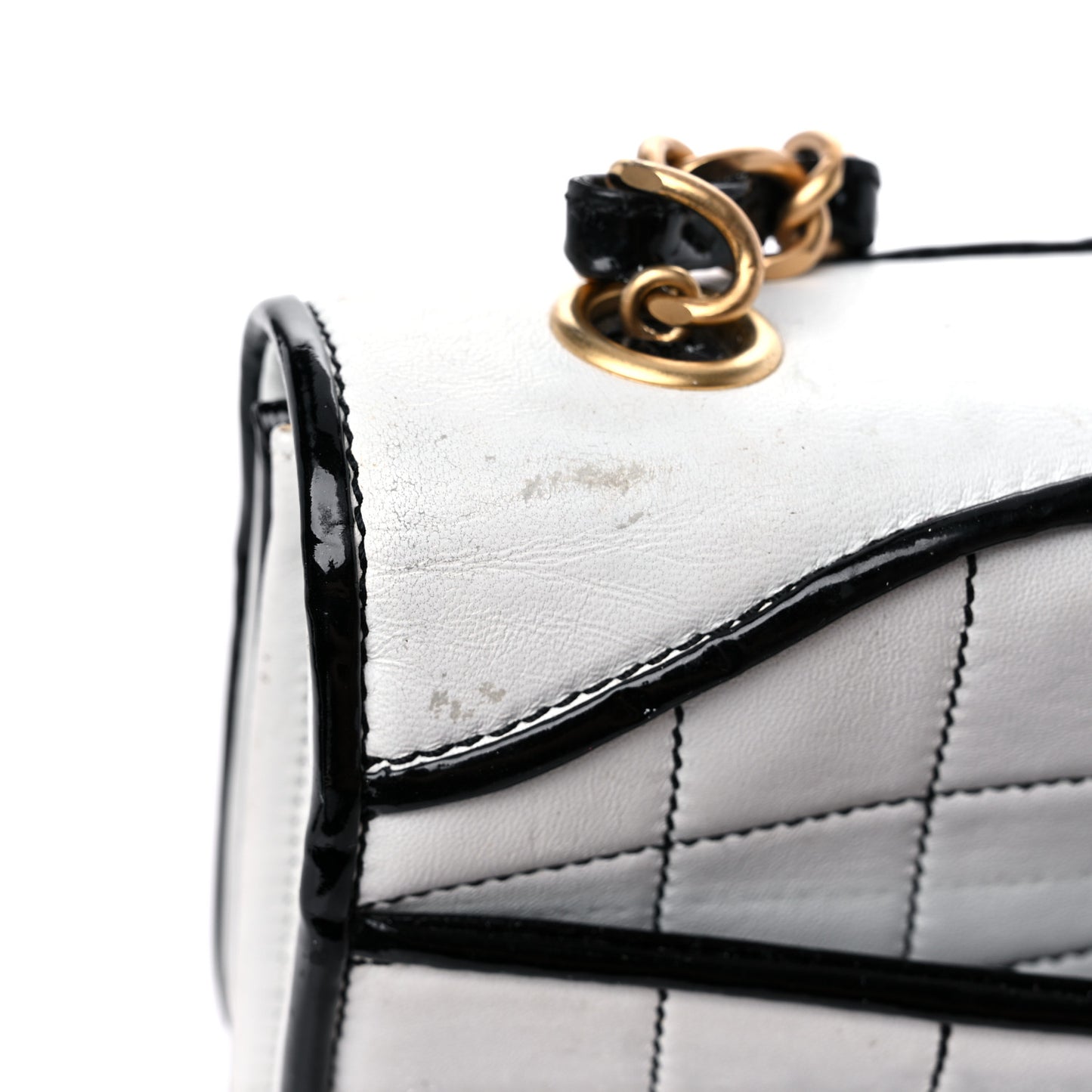 Lambskin Reissue Chocolate Bar Flap White Black