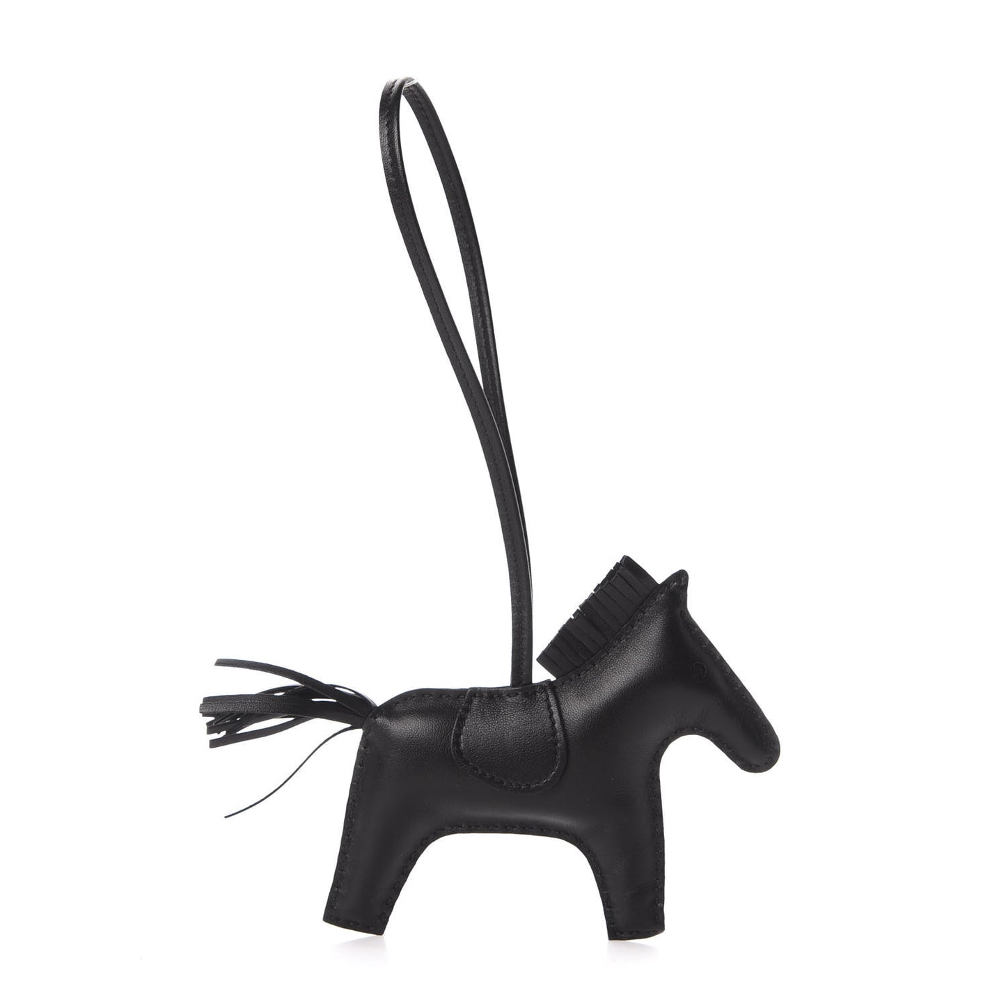 Milo Lambskin Grigri Rodeo Horse Bag Charm MM So Black