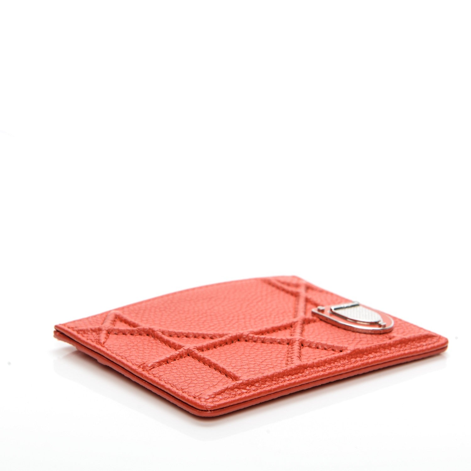 Christian Dior Grained Calfskin Cannage Diorama Card Holder Inferno Red 4 of 7